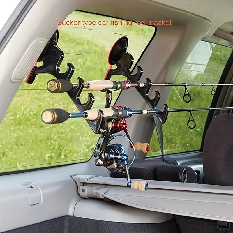 Fishing Rod Casting - 1/2個入り釣り竿ホルダー 車載用吸盤式 崖壁感知 海釣り竿収納装置 釣り具