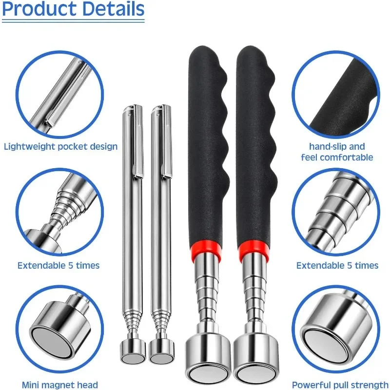 伸縮式磁気ペン ポータブル金属加工便利ツール マグネット容量 - Fishing Rod Telescopic のレビューと価格