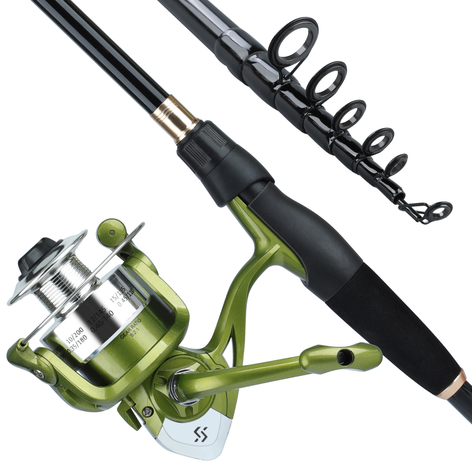 Sougayilang-伸縮式釣り竿,カーボンファイバーリー - Fishing Rod Combo のレビューと価格
